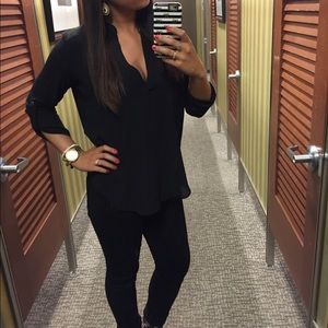 Black 3/4 sleeve blouse